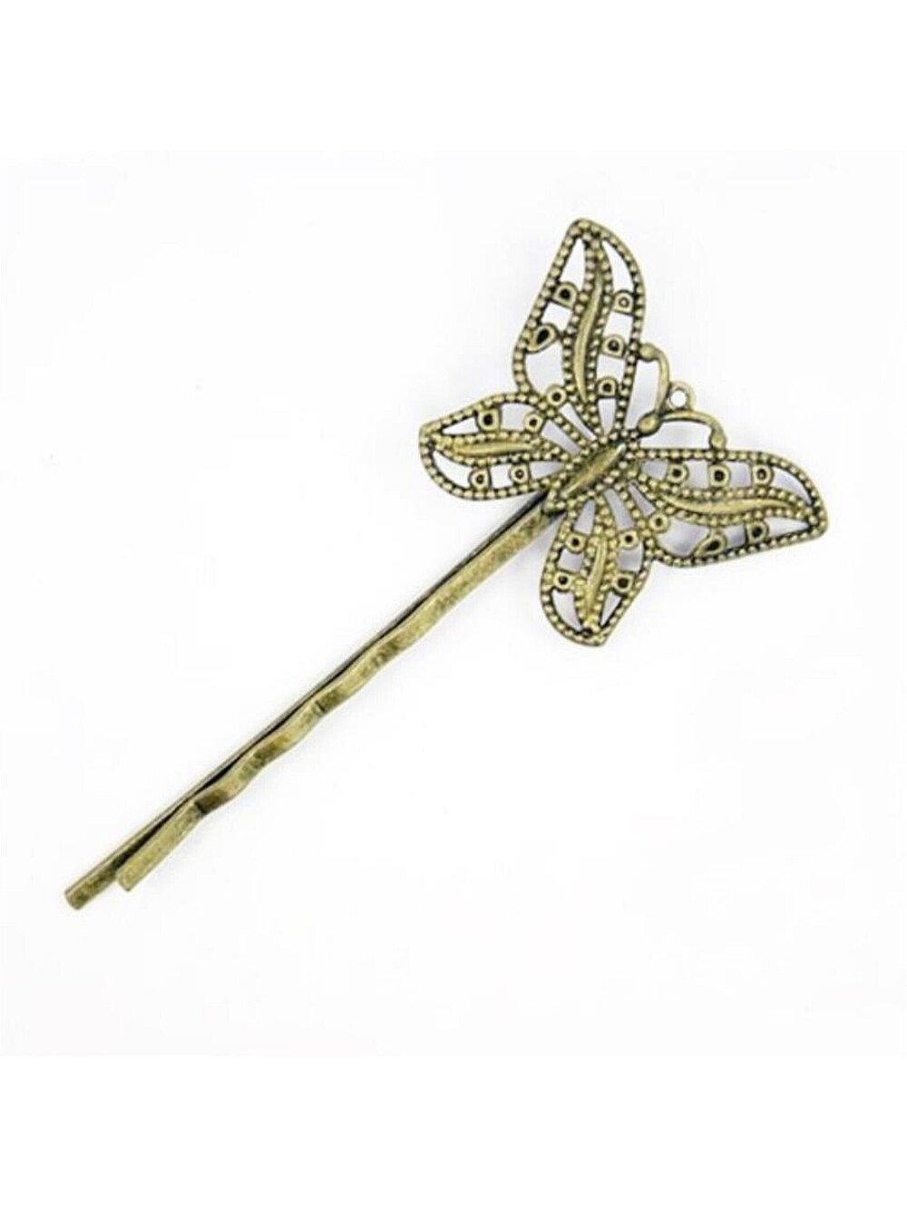 Filigree Butterfly Victorian Style Antique Brass Fancy Filigree Hair Pin
